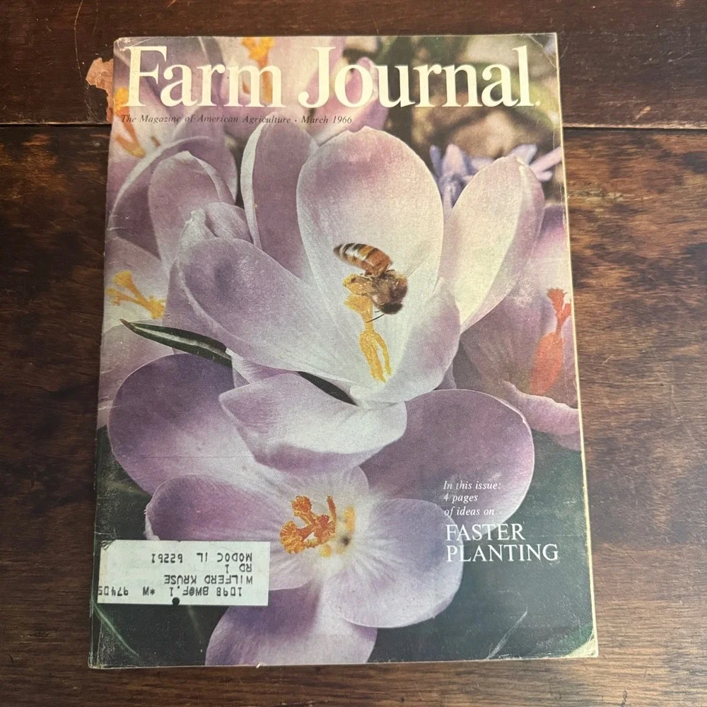 Vintage Farm Journal Magazine March 1966 Agriculture Farming Crocus‎ Bee